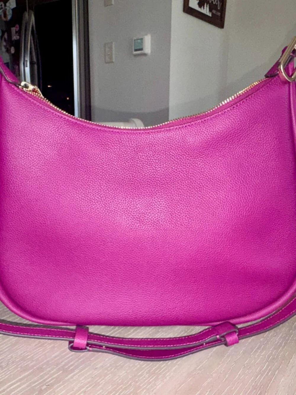 NWT Kate Spade Kayla Large Shoulder Bag Pebbled Leather, Raspberry Color KK055